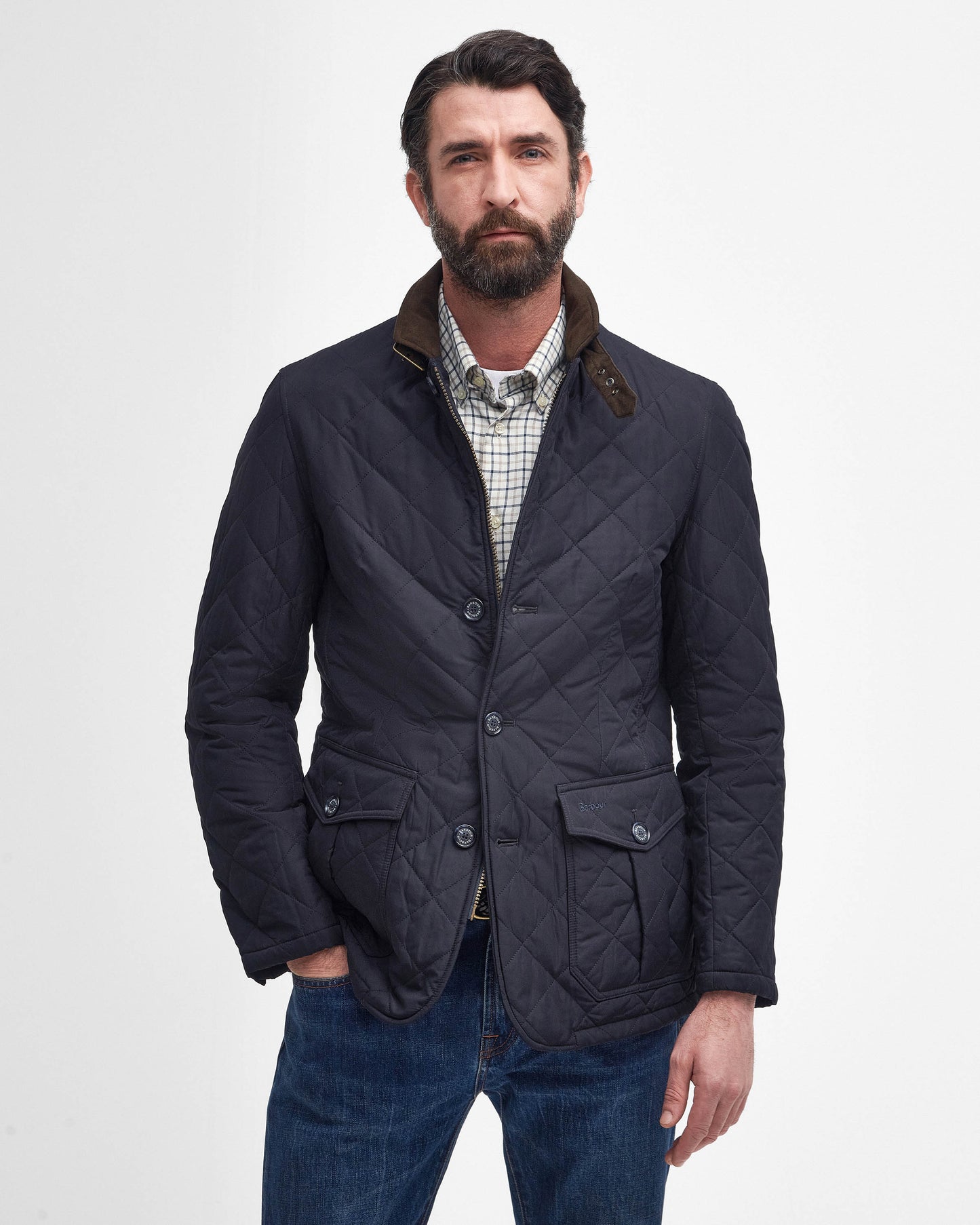 Barbour Lutz Mens Quilted Jacket - Navy