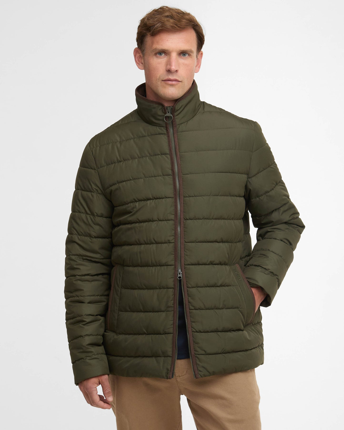 Barbour Broughton Mens Quilted Jacket - Olive | CHO | Designer Mens Padded Jackets