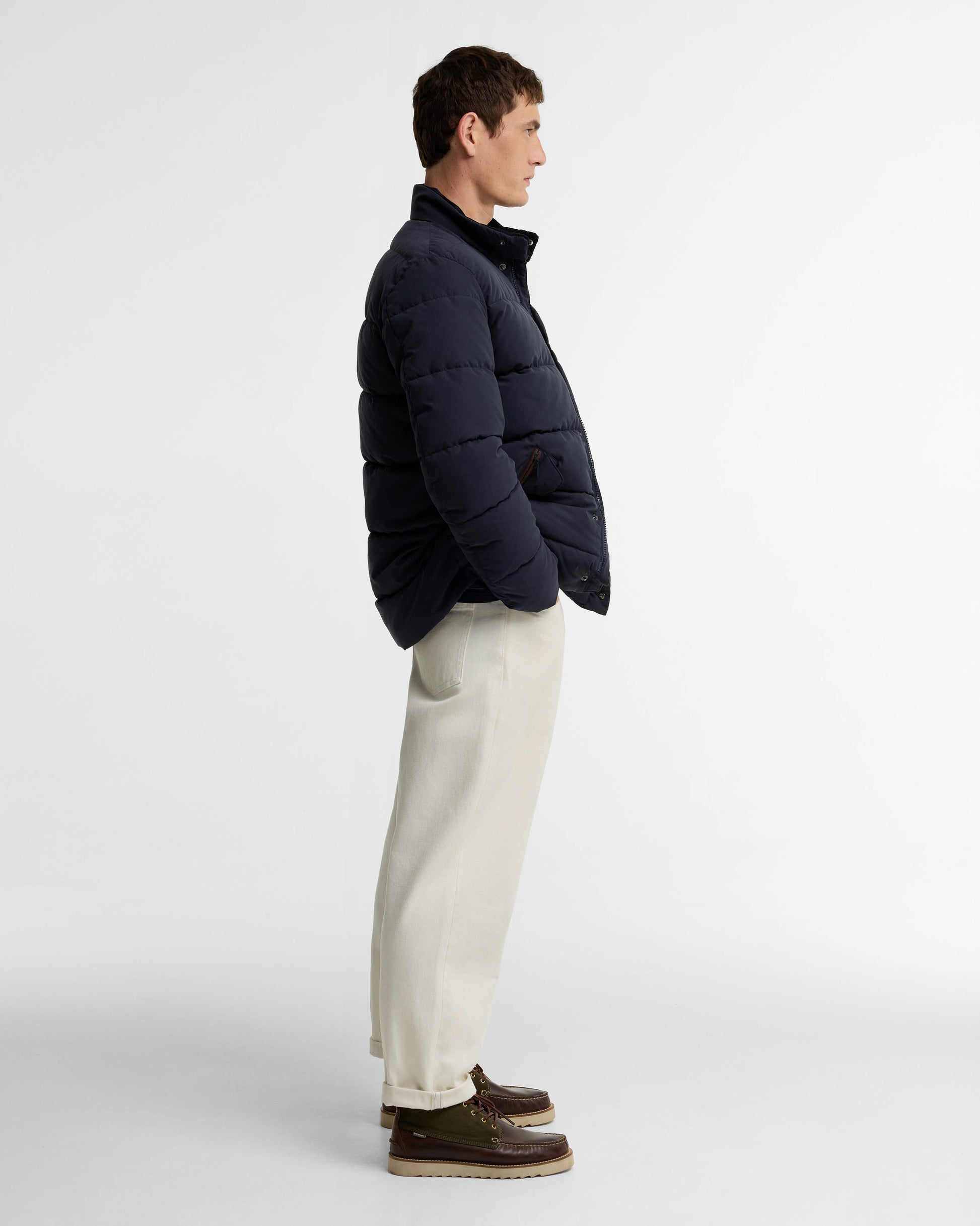 Barbour Powell Mens Puffer Jacket - Dark Navy | CHO | Designer Mens Puffer Jackets