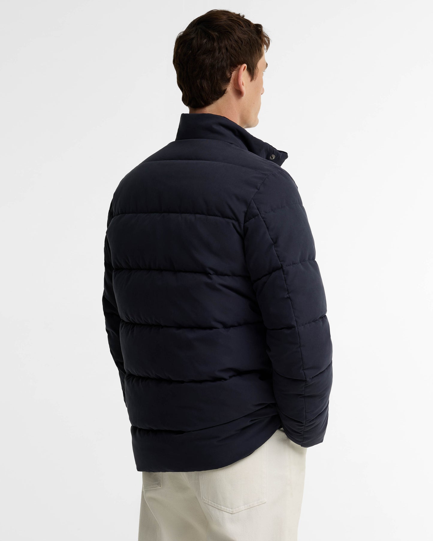 Barbour Powell Mens Puffer Jacket - Dark Navy | CHO | Designer Mens Puffer Jackets