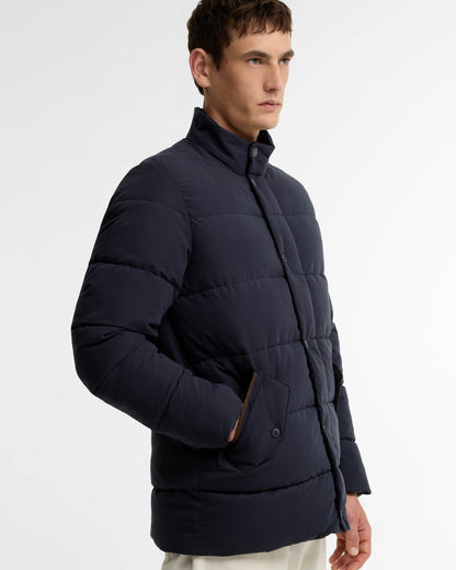 Barbour Powell Mens Puffer Jacket - Dark Navy | CHO | Designer Mens Puffer Jackets