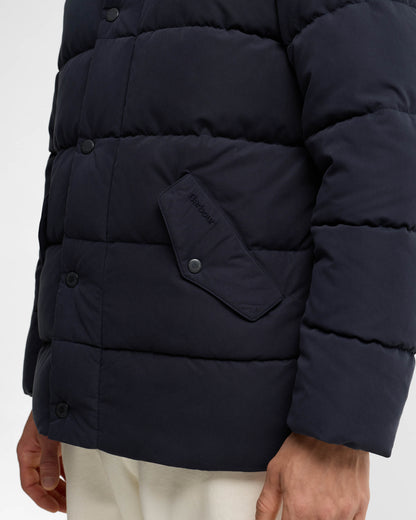 Barbour Powell Mens Puffer Jacket - Dark Navy | CHO | Designer Mens Puffer Jackets