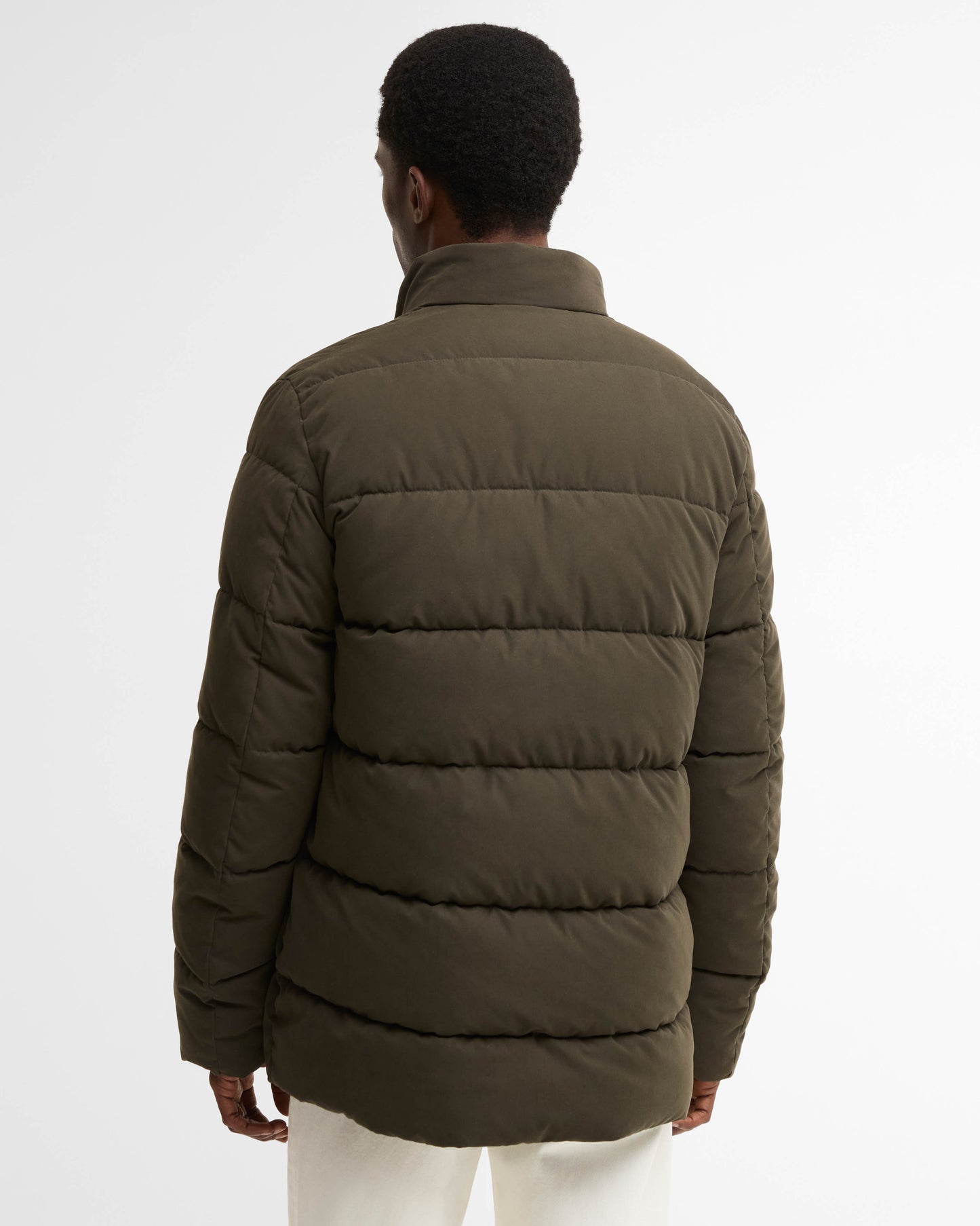 Barbour Powell Mens Puffer Jacket - Dark Sage | CHO | Designer Mens Puffer Jackets