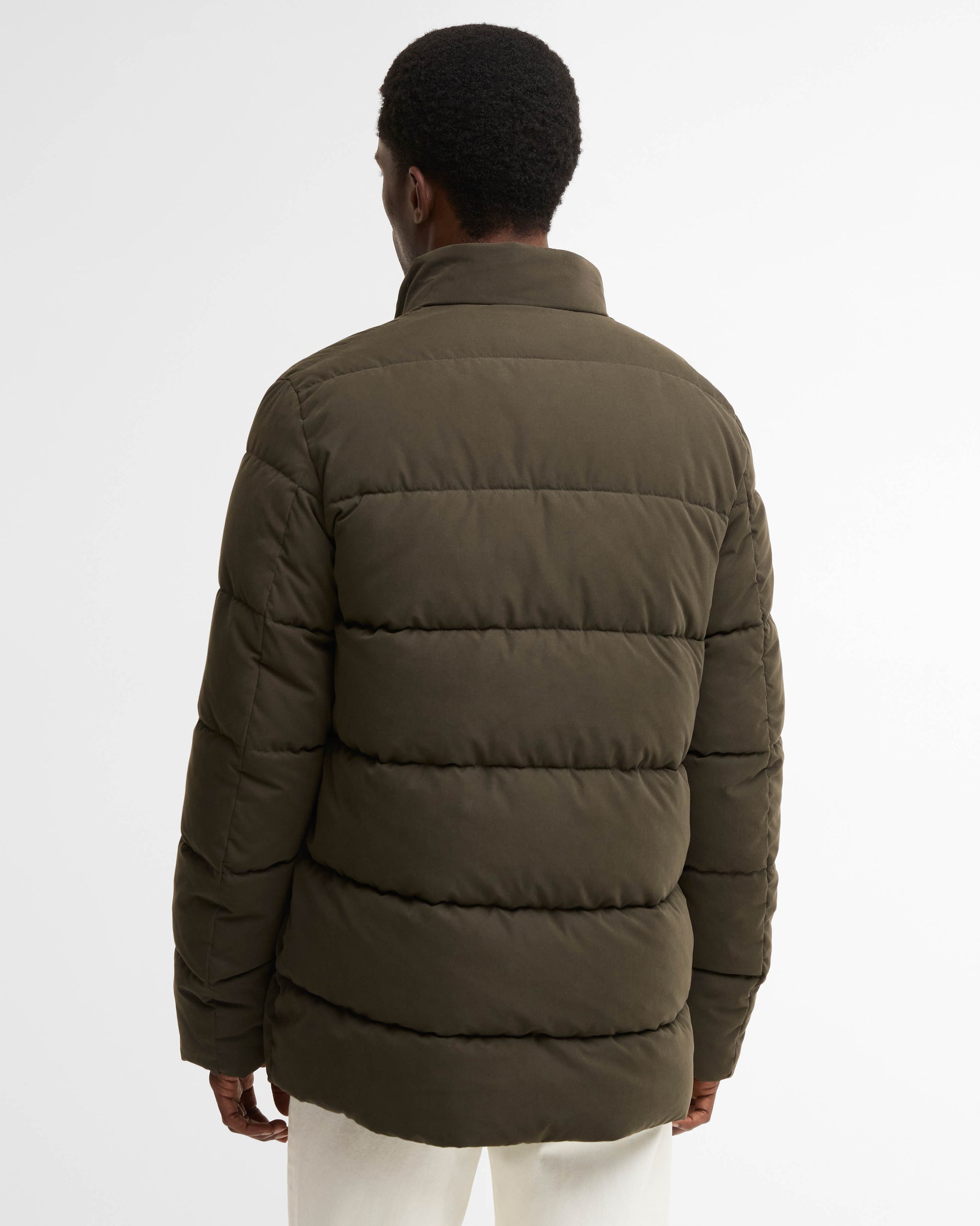 Barbour Powell Mens Puffer Jacket - Dark Sage | CHO | Designer Mens Puffer Jackets