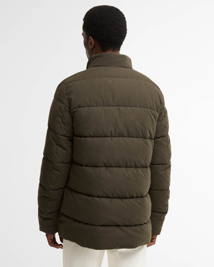 Barbour Powell Mens Puffer Jacket - Dark Sage | CHO | Designer Mens Puffer Jackets