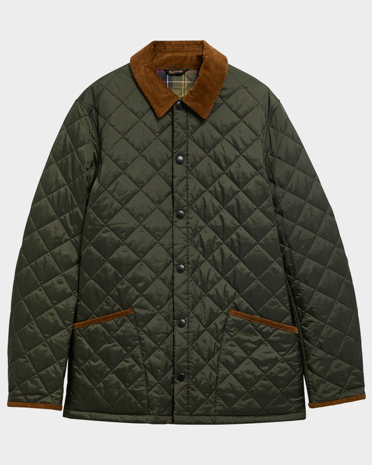 Barbour Icons Heritage Liddesdale Mens Quilted Jacket - Sage | CHO | Designer Mens Quilted Jackets