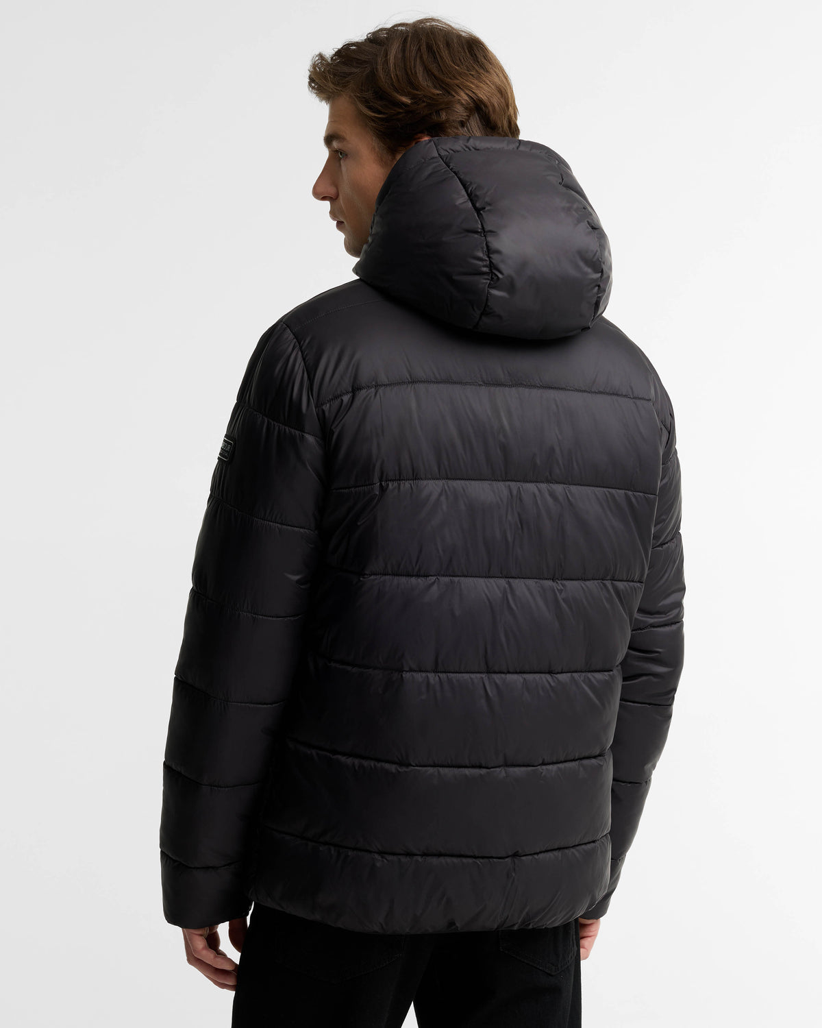 Barbour International Bobber Mens Puffer Jacket - Black | CHO | Designer Mens Puffer Jackets