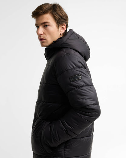 Barbour International Bobber Mens Puffer Jacket - Black | CHO | Designer Mens Puffer Jackets