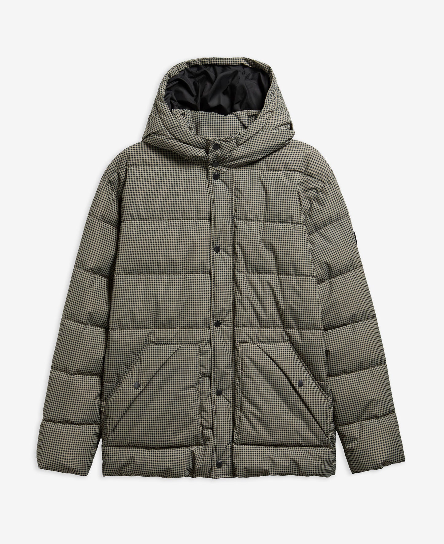 Barbour International Checked Loxley Mens Puffer Jacket - Oatmeal Gingham