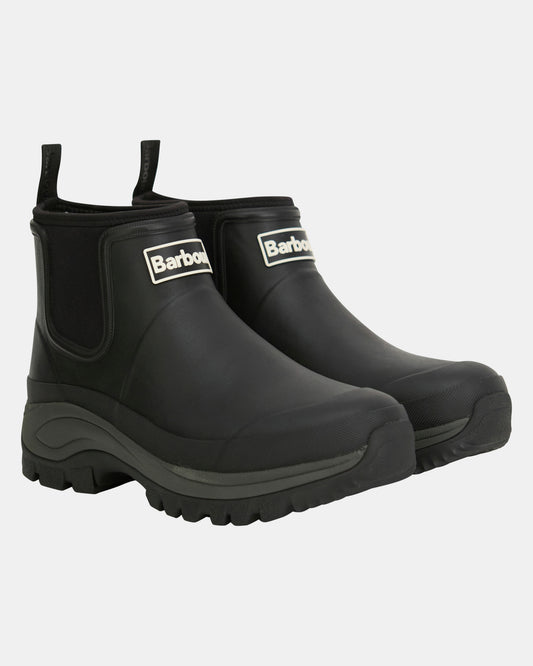 Barbour Matfen Mens Chelsea Welly - Black | CHO | Designer Mens Chelsea Wellies