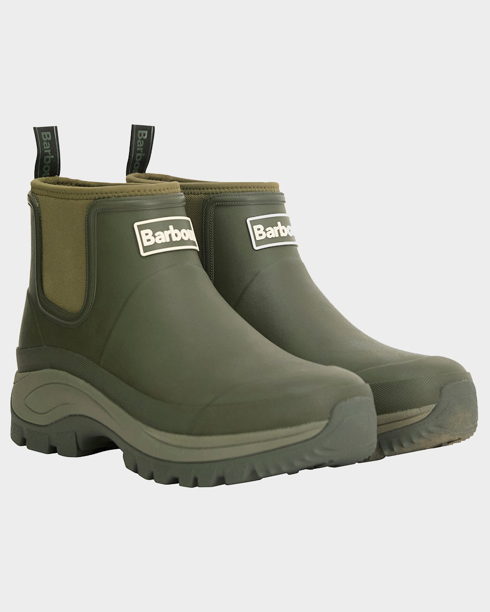 Barbour Matfen Mens Chelsea Welly - Olive | CHO | Designer Mens Chelsea Wellies
