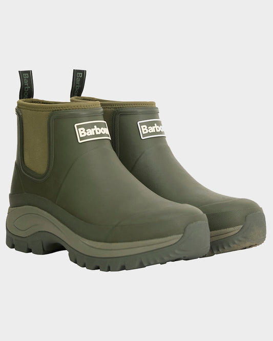 Barbour Matfen Mens Chelsea Welly - Olive | CHO | Designer Mens Chelsea Wellies