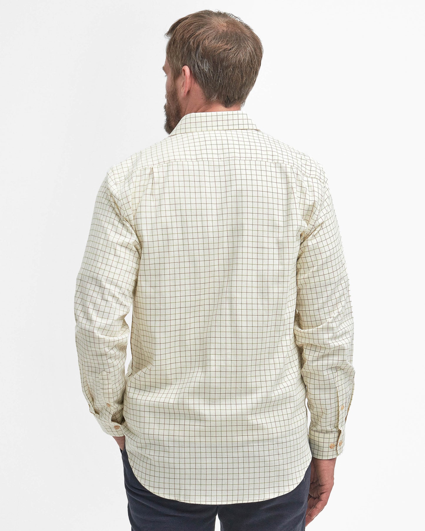 Barbour Field Tattersall Mens Long Sleeve Shirt - Green/Brown | CHO | Designer Mens Long Sleeve Shirts
