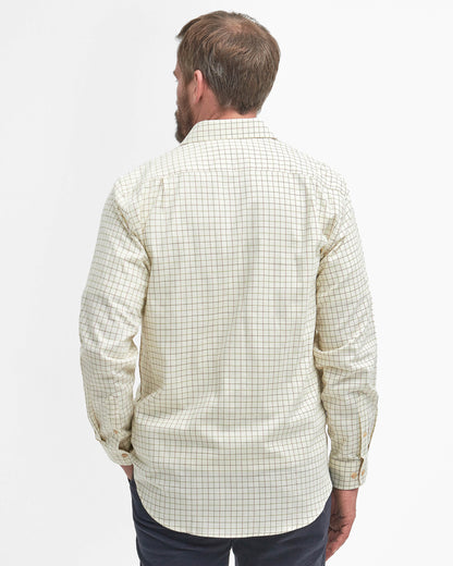 Barbour Field Tattersall Mens Long Sleeve Shirt - Green/Brown | CHO | Designer Mens Long Sleeve Shirts