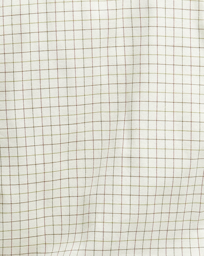 Barbour Field Tattersall Mens Long Sleeve Shirt - Green/Brown | CHO | Designer Mens Long Sleeve Shirts
