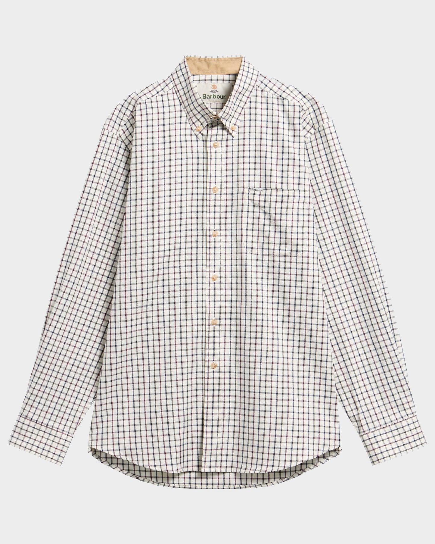 Barbour Sporting Tattersall Mens Regular Fit Long Sleeve Shirt - Dark Bordeaux | CHO | Designer Mens Long Sleeve Shirts