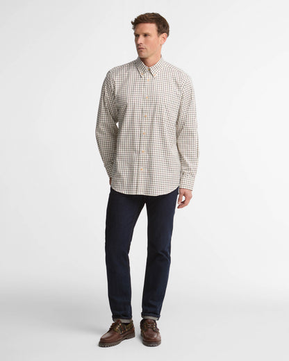 Barbour Sporting Tattersall Mens Regular Fit Long Sleeve Shirt - Dark Bordeaux | CHO | Designer Mens Long Sleeve Shirts