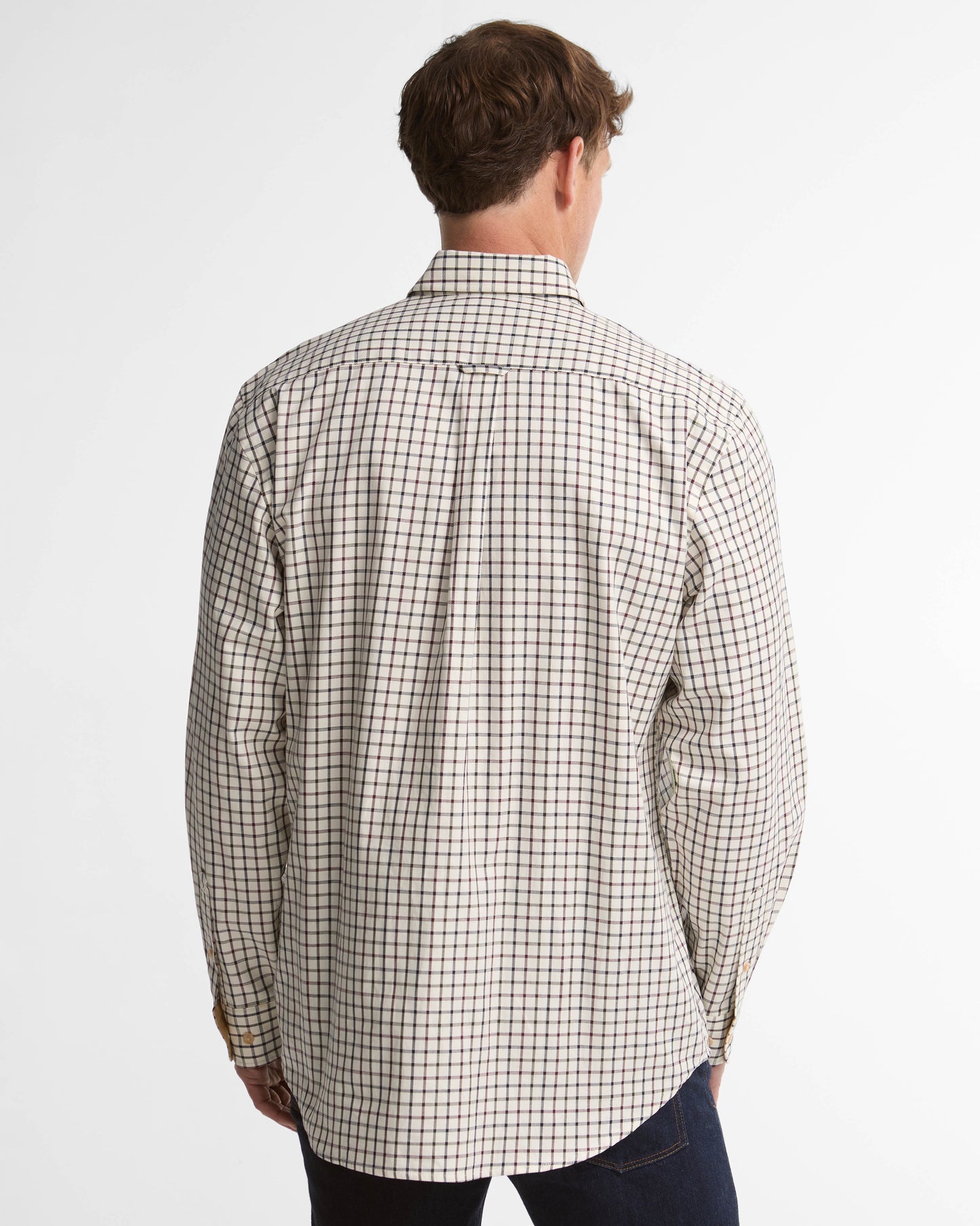 Barbour Sporting Tattersall Mens Regular Fit Long Sleeve Shirt - Dark Bordeaux | CHO | Designer Mens Long Sleeve Shirts