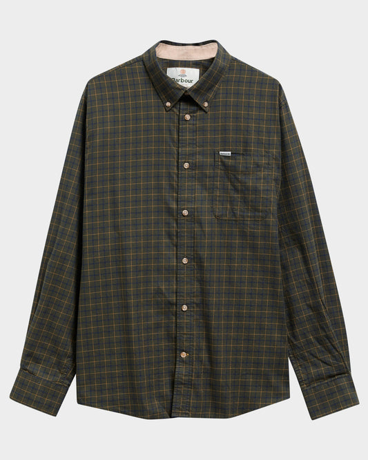 Barbour Bank Mens Shirt - Olive | CHO | Designer Mens Long Sleeve Shirts