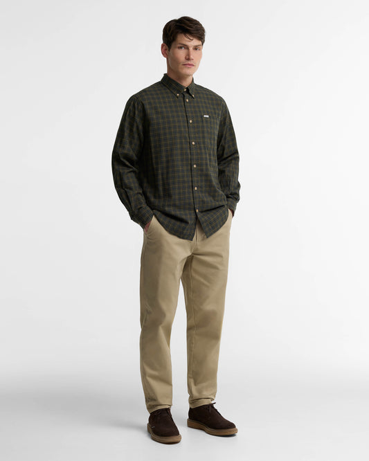 Barbour Bank Mens Shirt - Olive | CHO | Designer Mens Long Sleeve Shirts