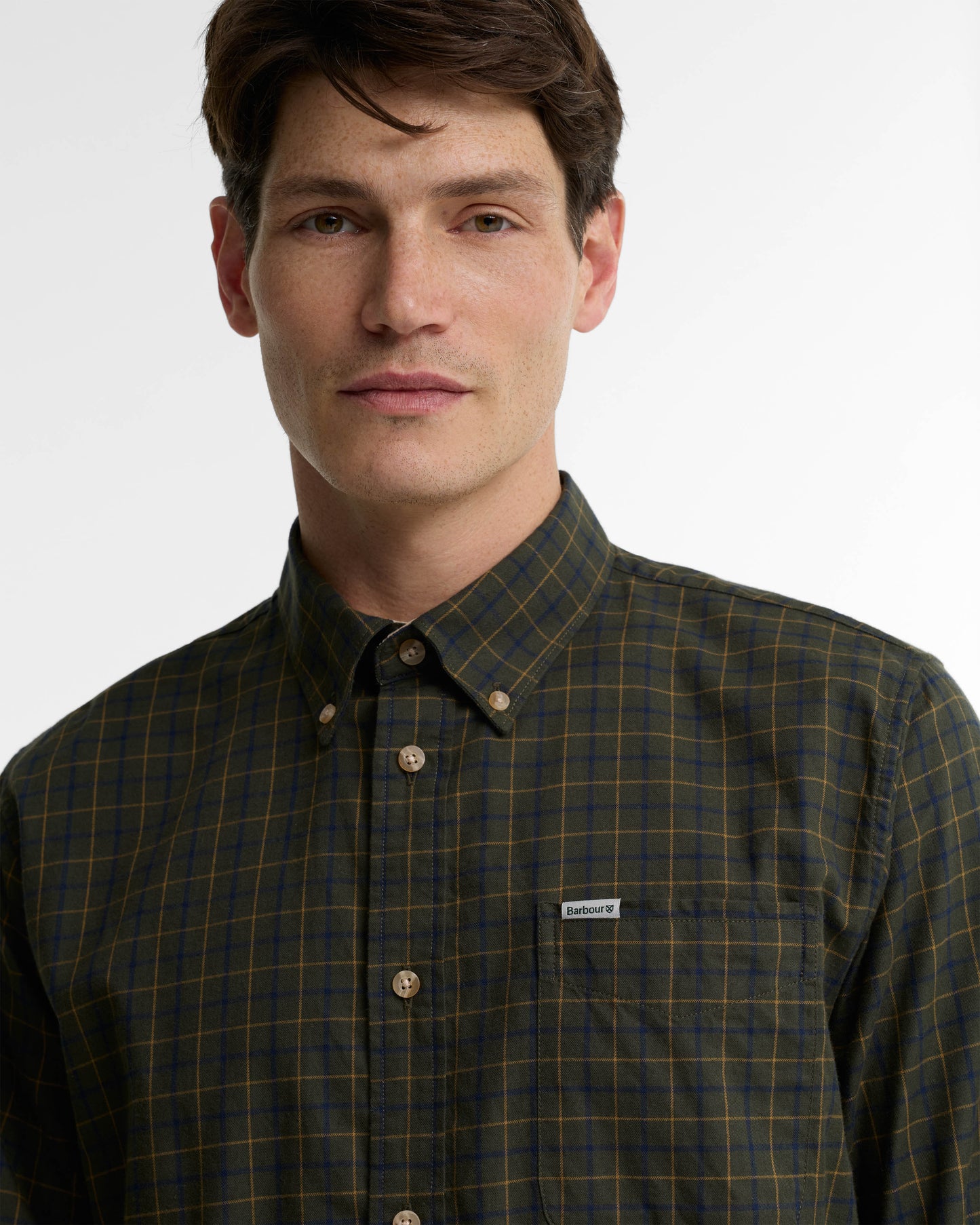 Barbour Bank Mens Shirt - Olive | CHO | Designer Mens Long Sleeve Shirts