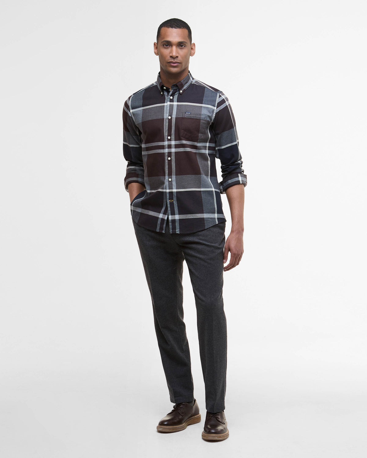 Barbour Dunoon Tailored Mens Shirt - Midnight Oak Tartan | CHO | Designer Mens Shirts