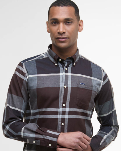 Barbour Dunoon Tailored Mens Shirt - Midnight Oak Tartan | CHO | Designer Mens Shirts