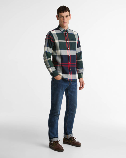 Barbour Dunoon Tailored Mens Shirt - Evergreen Tartan | CHO | Designer Mens Shirts