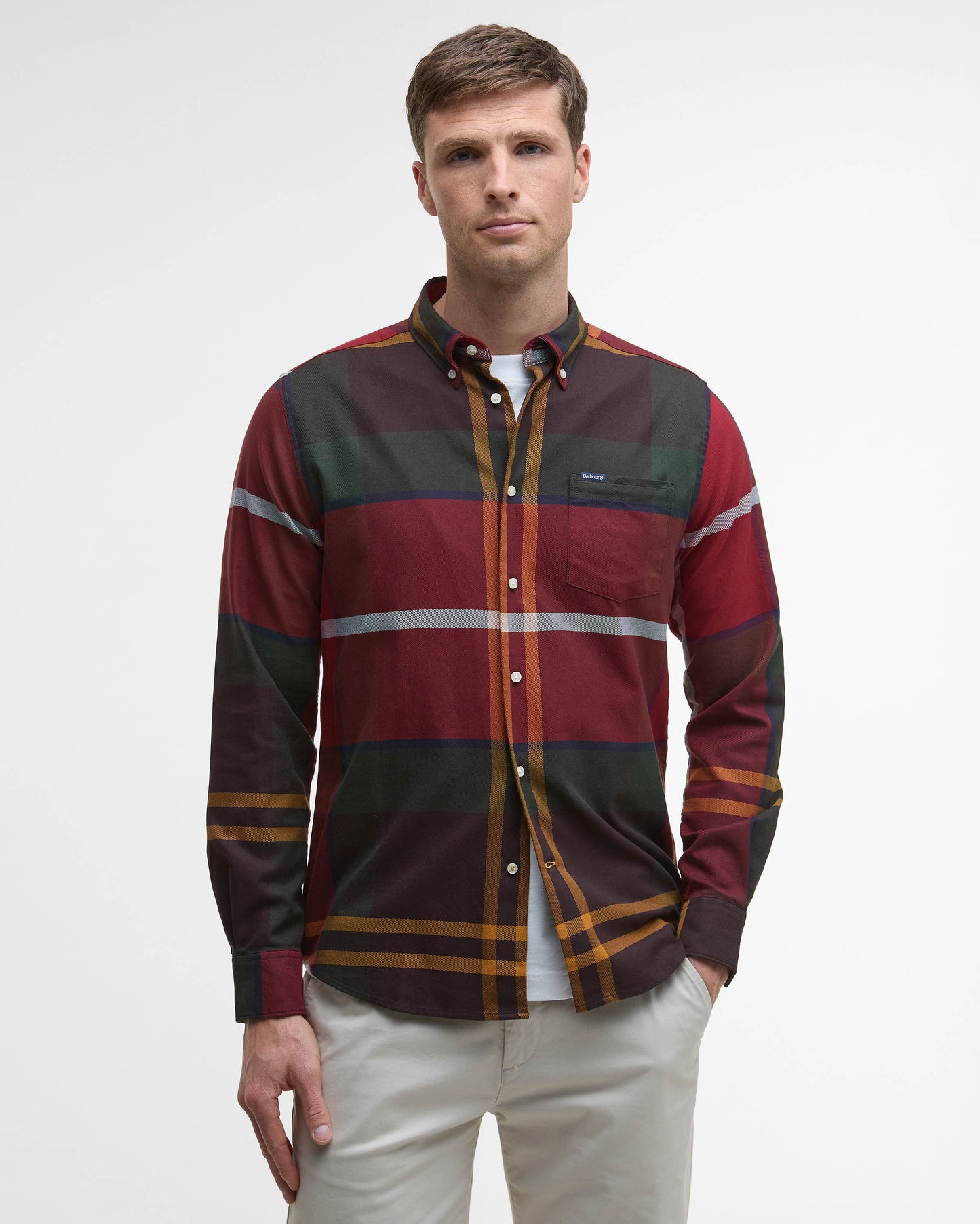 Barbour Dunoon Tailored Mens Shirt - Winterberry Tartan | CHO | Designer Mens Shirts