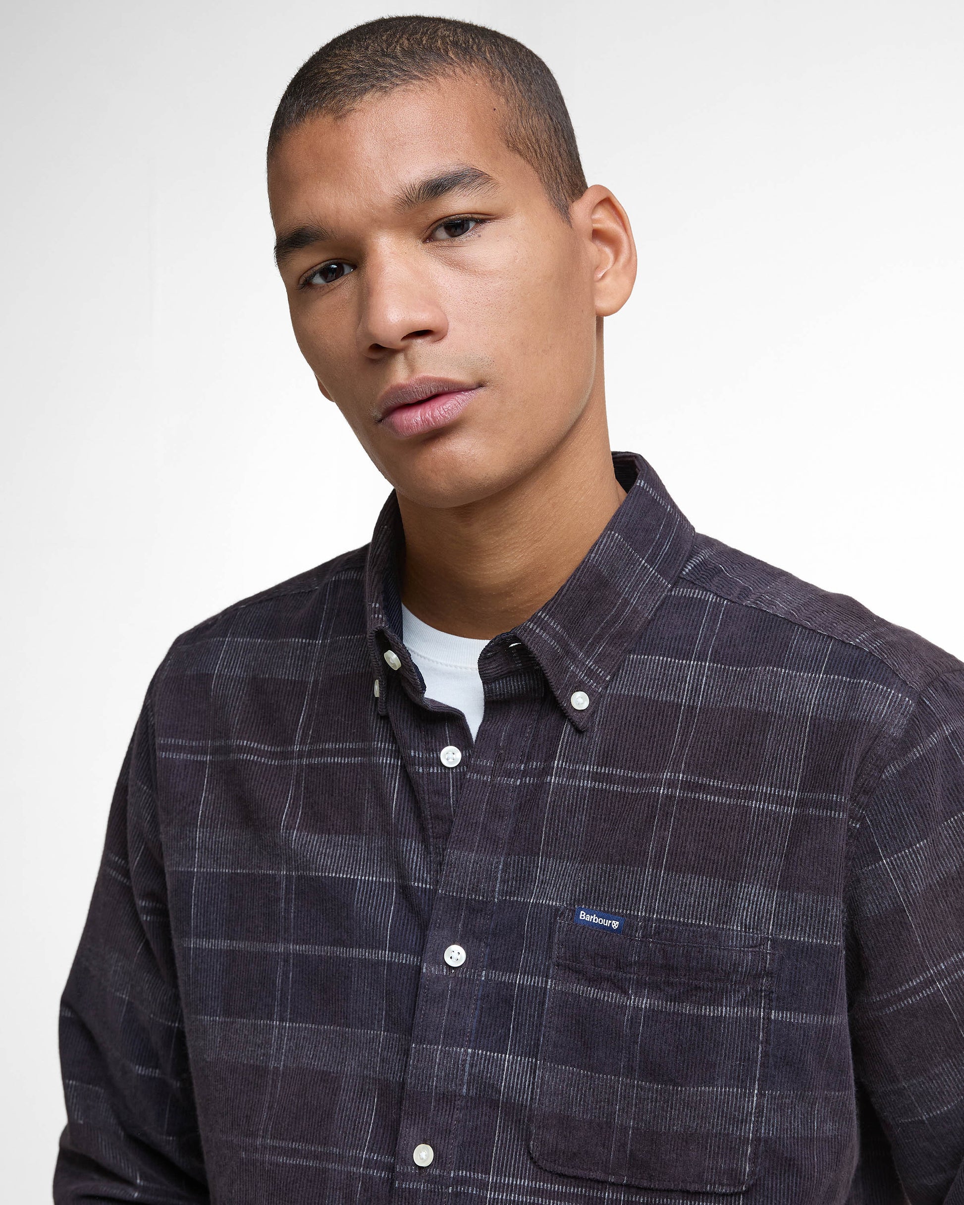 Barbour Blair Tailored Mens Shirt - Midnight Oak Tartan | CHO | Designer Mens Long Sleeve Shirts