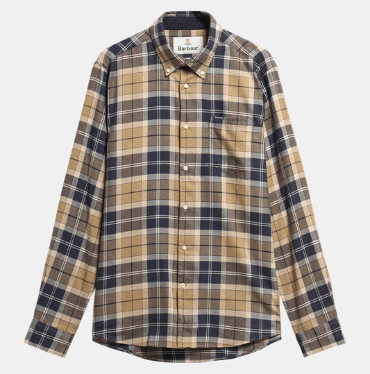 Barbour Fortrose Tailored Mens Shirt - Birchwood Dress Tartan | CHO | Designer Mens Slim Fit Shirts