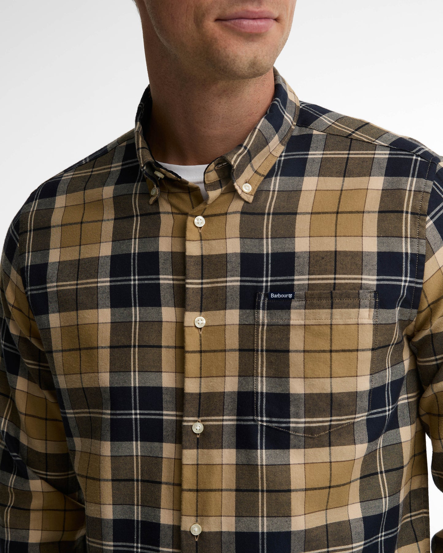 Barbour Fortrose Tailored Mens Shirt - Birchwood Dress Tartan | CHO | Designer Mens Slim Fit Shirts