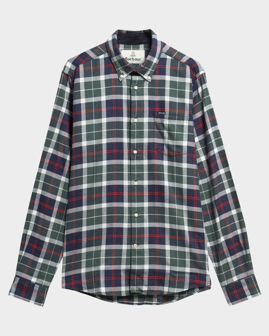 Barbour Fortrose Tailored Mens Shirt - Evergreen Tartan | CHO | Designer Mens Slim Fit Shirts