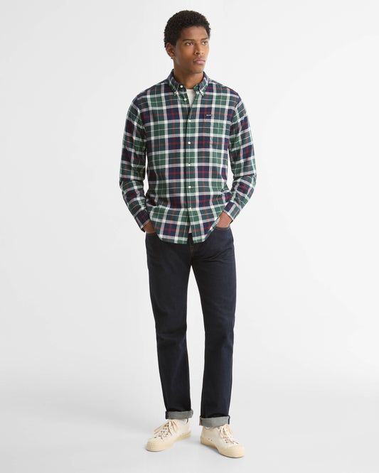 Barbour Fortrose Tailored Mens Shirt - Evergreen Tartan | CHO | Designer Mens Slim Fit Shirts
