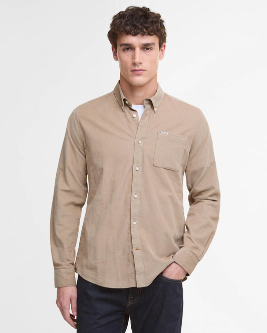 Barbour Ramsey Tailored Mens Shirt - Washed Stone - CHO - Designer Mens Shirts