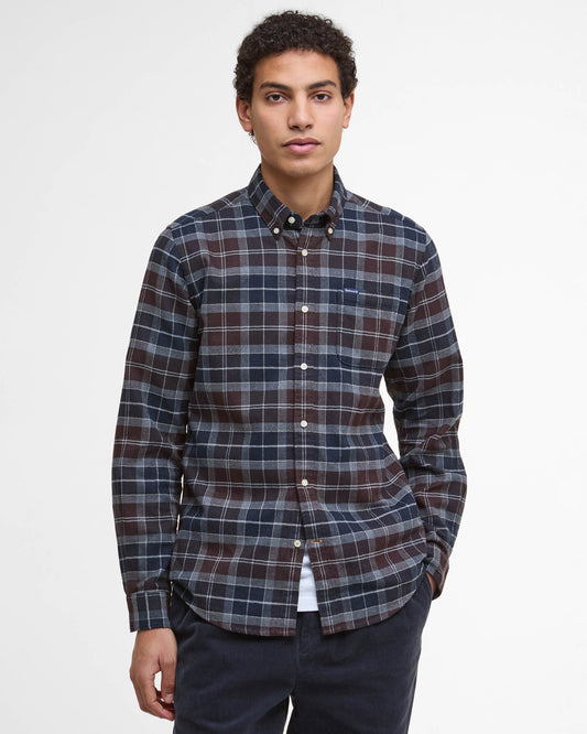 Barbour Kyeloch Tailored Mens Shirt - Midnight Oak Tartan | CHO | Designer Mens Long Sleeve Shirts