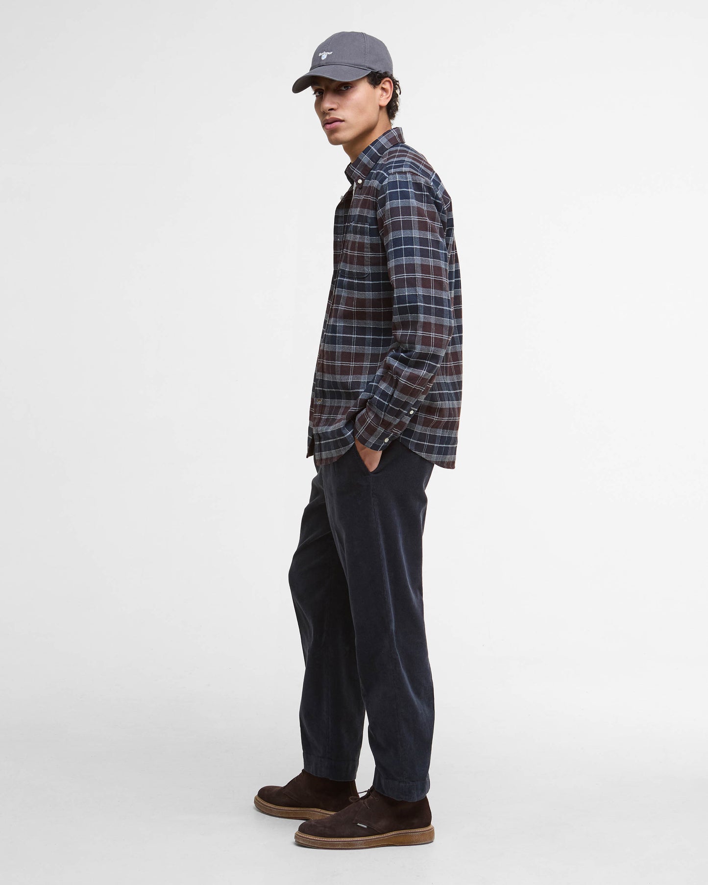 Barbour Kyeloch Tailored Mens Shirt - Midnight Oak Tartan | CHO | Designer Mens Long Sleeve Shirts
