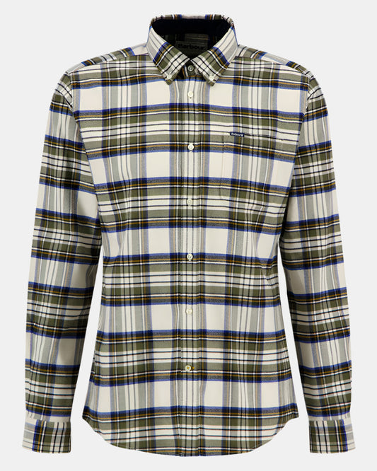 Barbour Ronan Tailored Check Mens Shirt - Ecru Marl