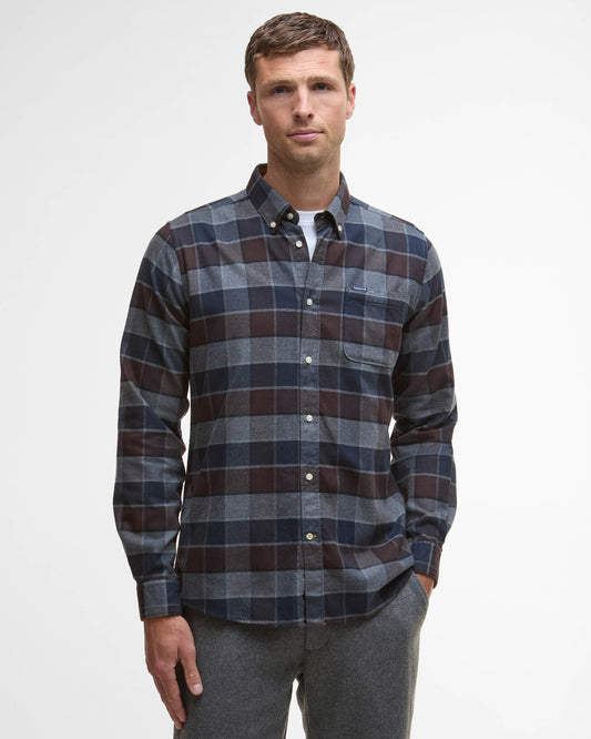 Barbour Valley Tailored Mens Shirt - Dark Oak
