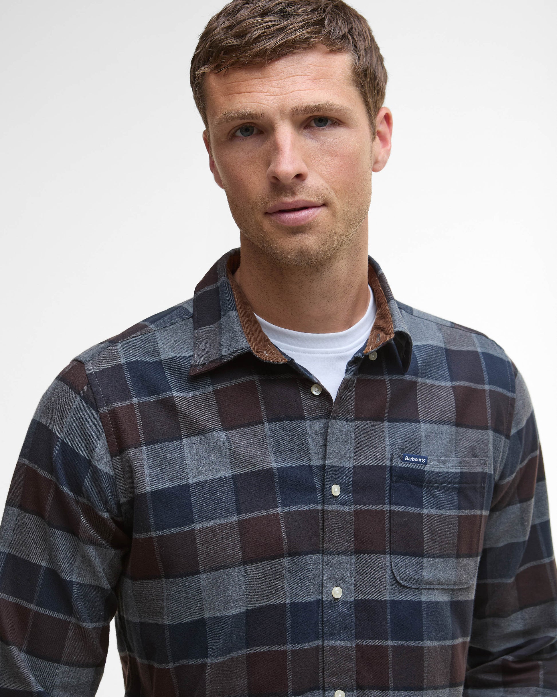 Barbour Valley Tailored Mens Shirt - Dark Oak - CHO - Designer Mens Shirts