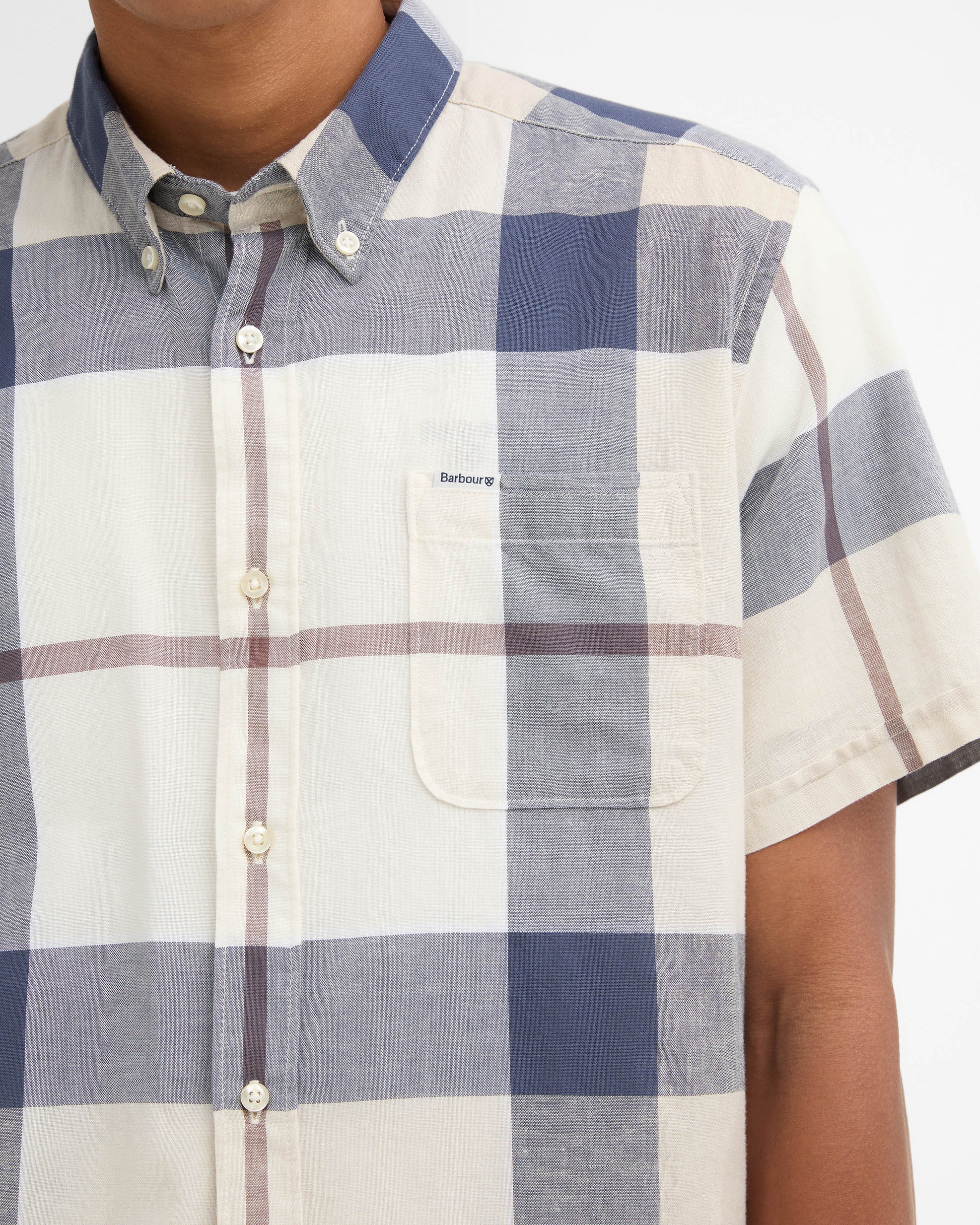 Barbour Douglas Mens Tailored Shirt - Oban Mist Tartan | CHO | Designer Mens Short Sleeve Shirts