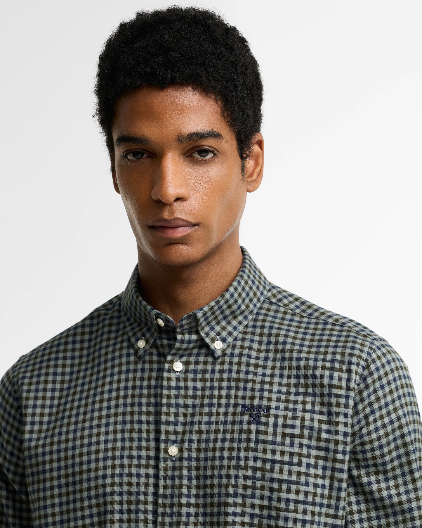 Barbour Finkle Mens Long Sleeve Tailored Fit Shirt - Agave Green | CHO | Designer Mens Long Sleeve Shirts
