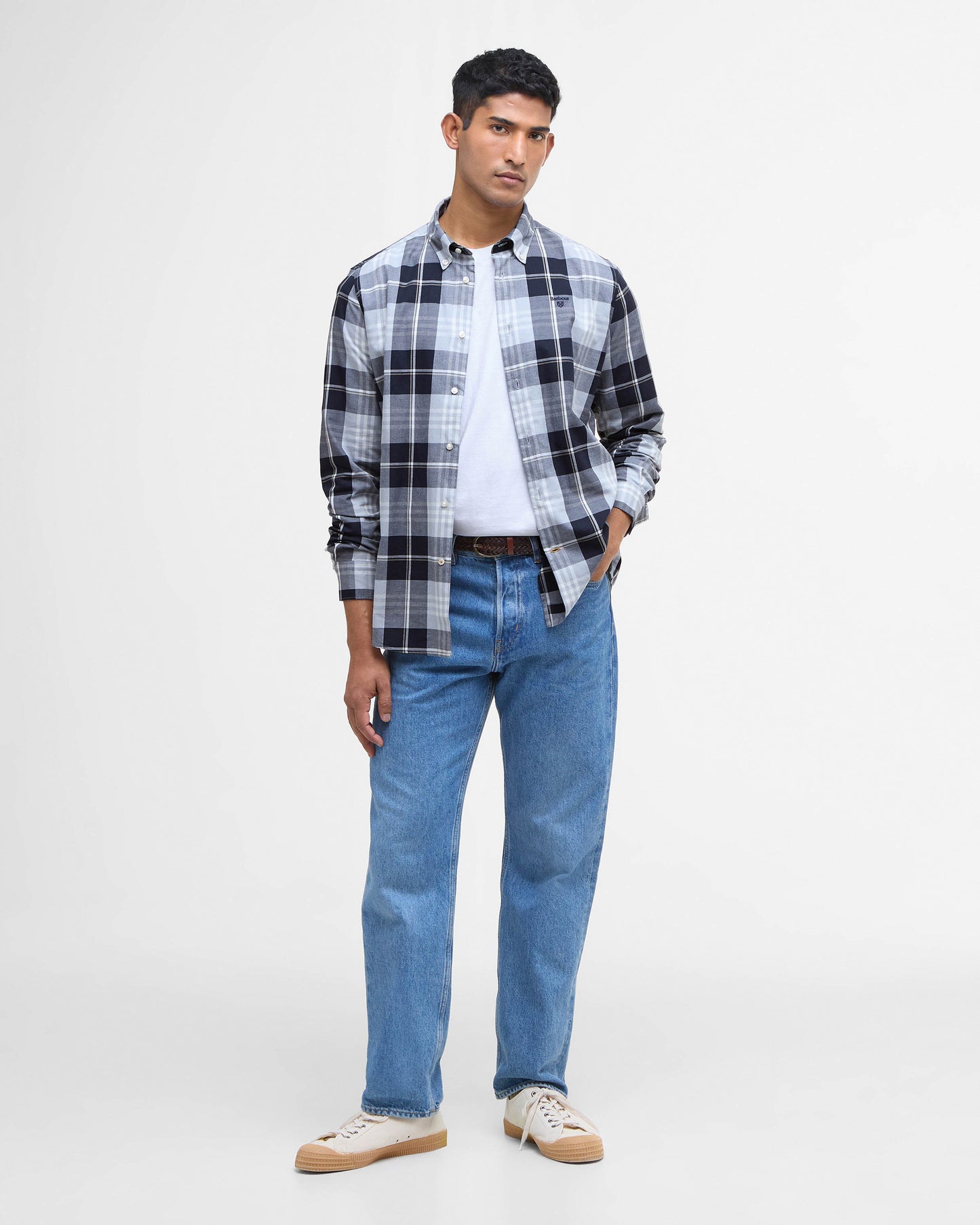 Barbour Edgar Mens Tailored Checked Shirt - Mineral Blue | CHO | Designer Mens Shirts