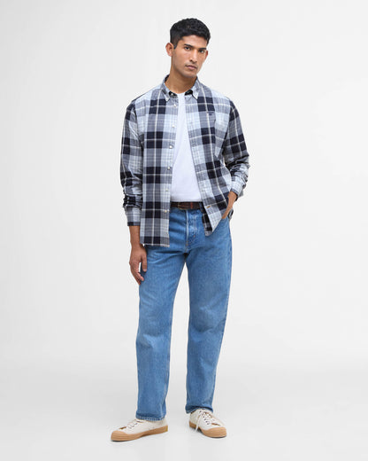 Barbour Edgar Mens Tailored Checked Shirt - Mineral Blue | CHO | Designer Mens Shirts