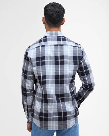 Barbour Edgar Mens Tailored Checked Shirt - Mineral Blue | CHO | Designer Mens Shirts