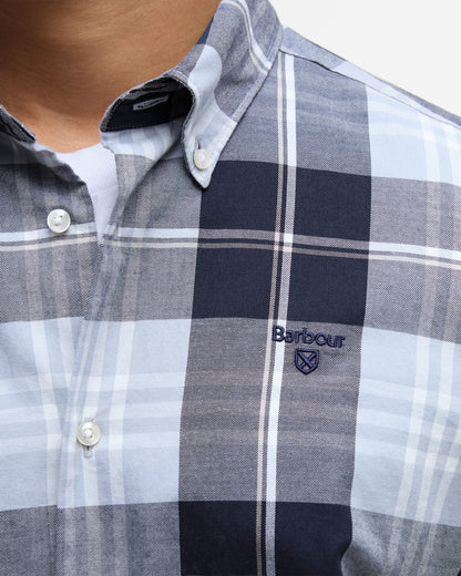 Barbour Edgar Mens Tailored Checked Shirt - Mineral Blue | CHO | Designer Mens Shirts