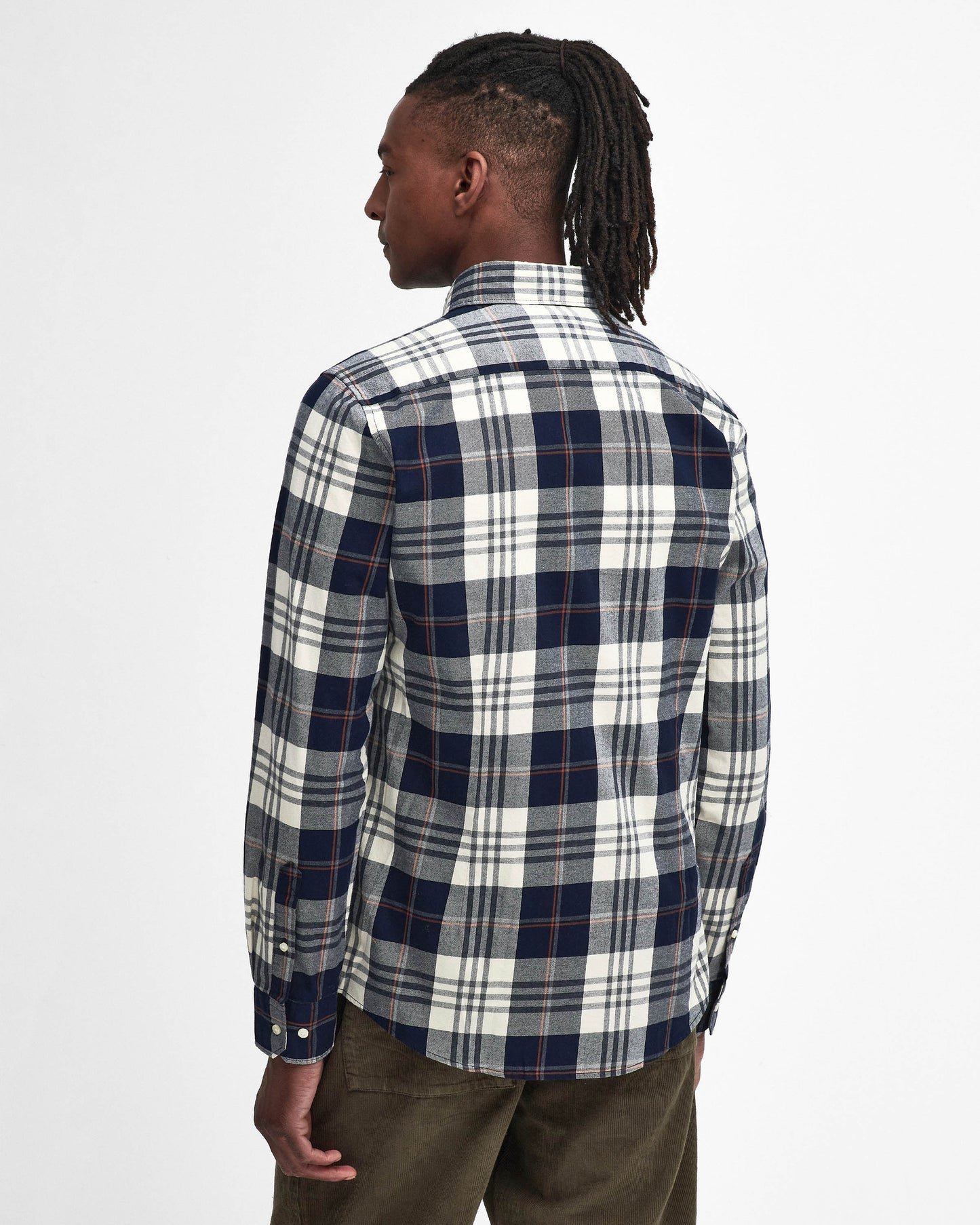 Barbour Edgar Mens Tailored Checked Shirt - Navy