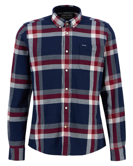 Barbour Folley Mens Tailored Checked Shirt - Navy/Red