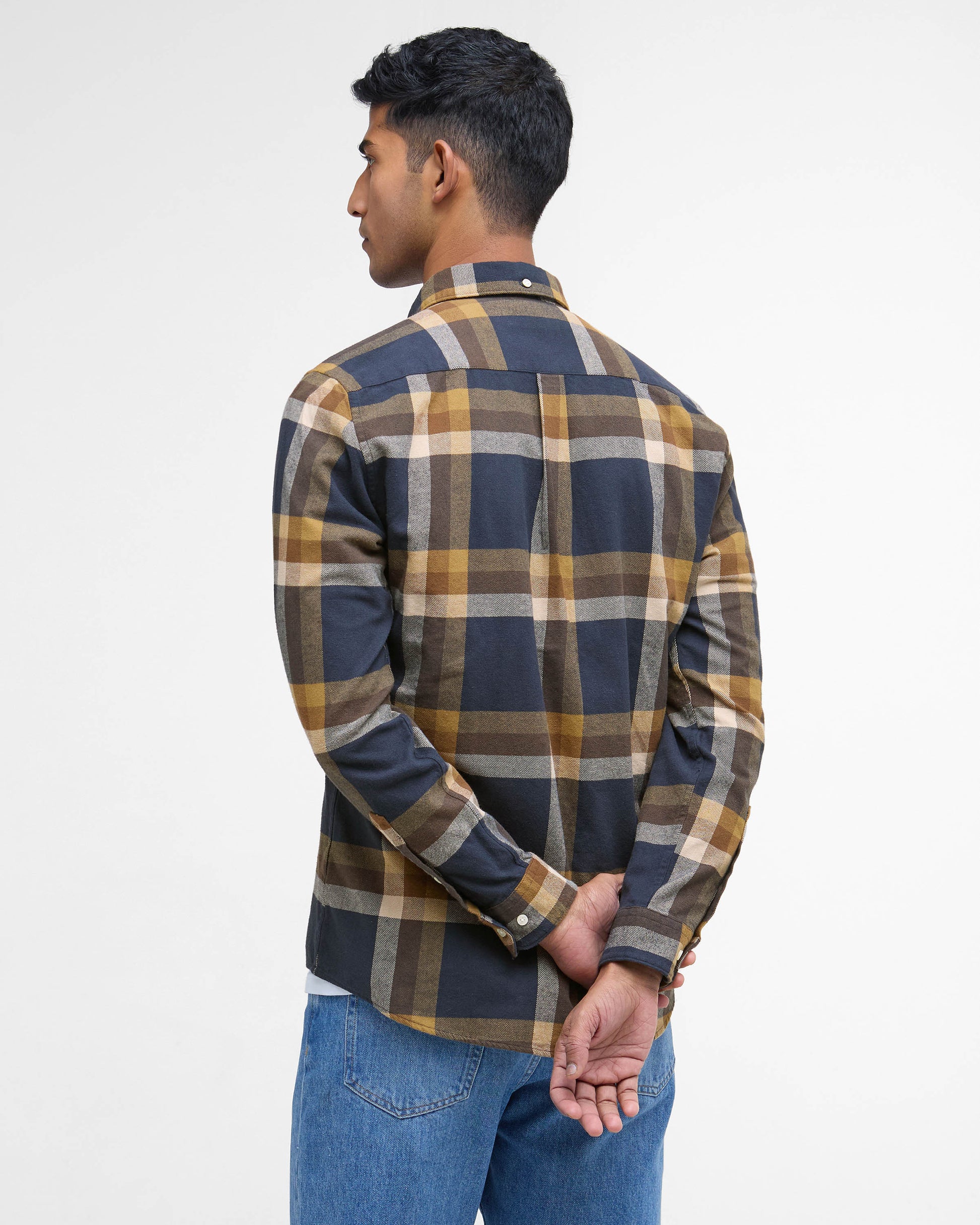 Barbour Folley Mens Tailored Checked Shirt - Navy | CHO | Designer Mens Shirts