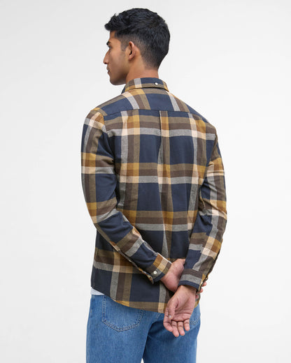 Barbour Folley Mens Tailored Checked Shirt - Navy | CHO | Designer Mens Shirts